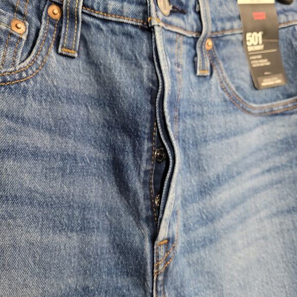 Levi's Premium 501 Skinny High-rise Women's Jeans Jive Ship - Medium Wash 29x28 - Picture 9 of 9